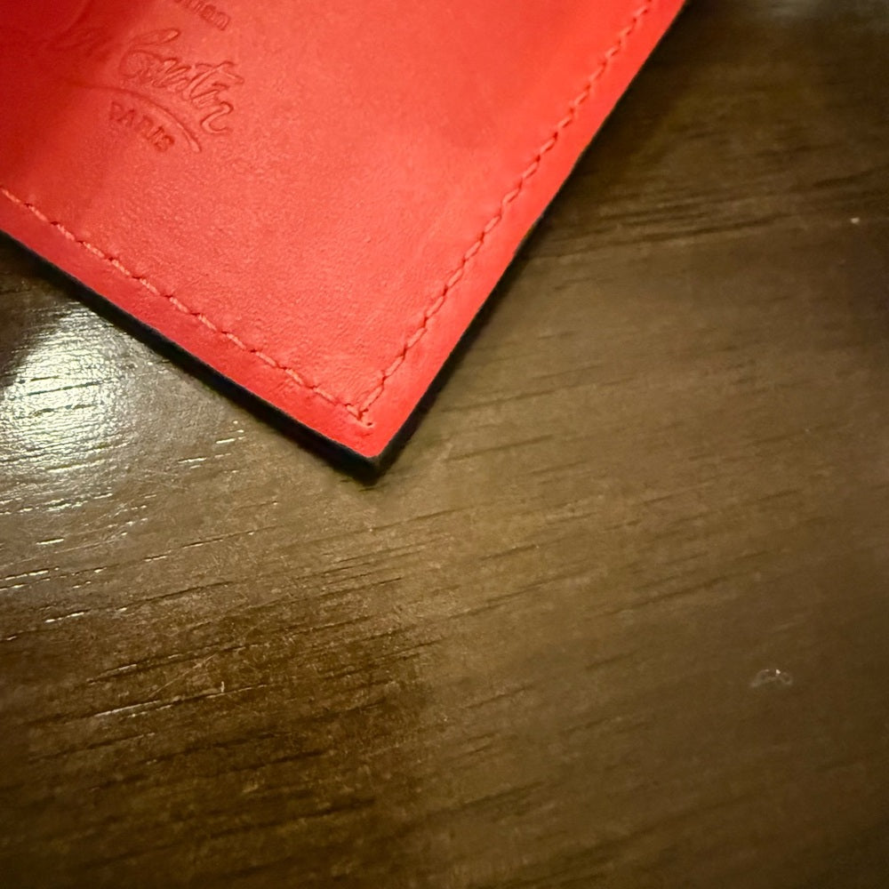 New Louboutin Embossed Bifold Card Wallet