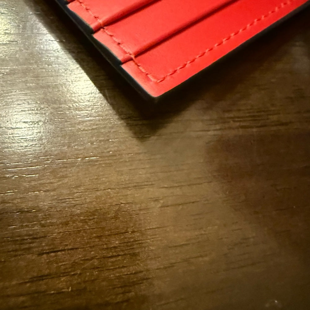 New Louboutin Embossed Bifold Card Wallet