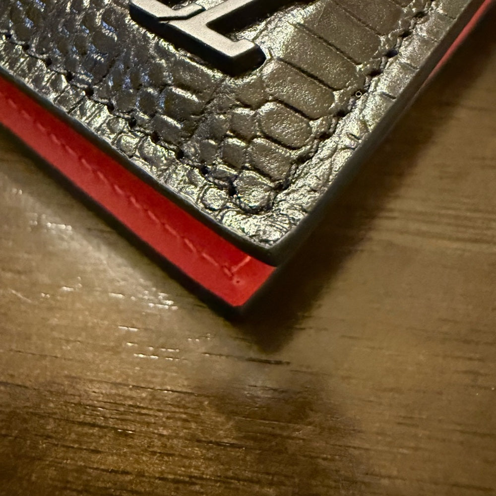 New Louboutin Embossed Bifold Card Wallet