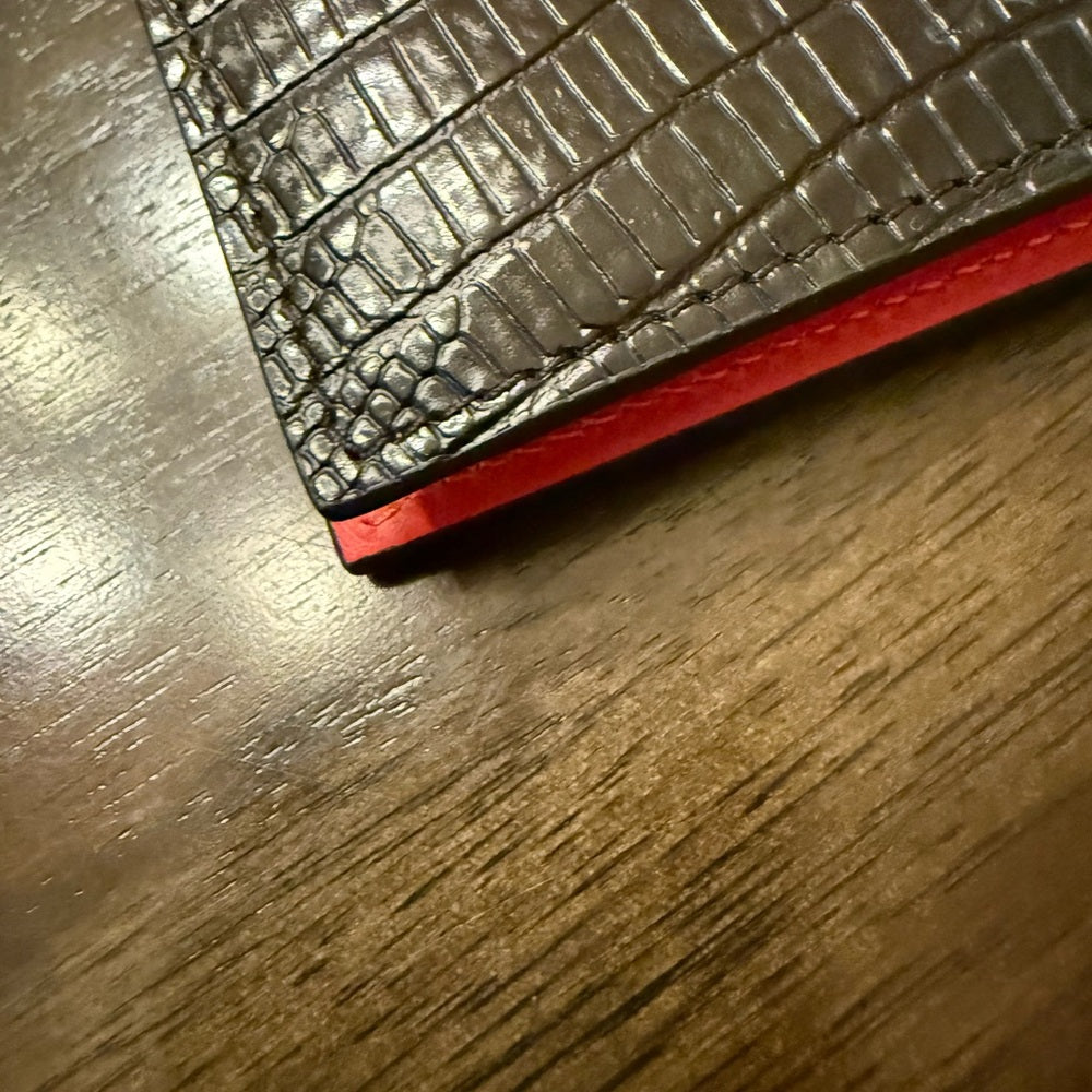 New Louboutin Embossed Bifold Card Wallet