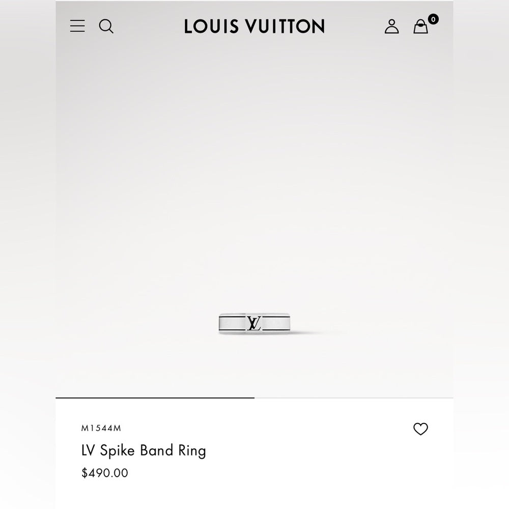 Louis Vuitton Unisex Sterling Silver Spike Ring