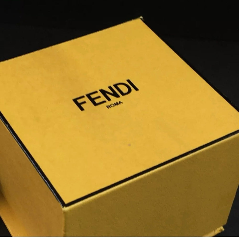 FENDI F is Fendi Rhinestone Silver Tone Pierced Earrings