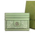 New GUCCI Ophidia GG Pale Green Canvas Leather Card Case