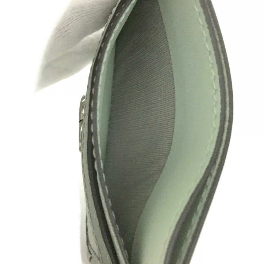 New GUCCI Ophidia GG Pale Green Canvas Leather Card Case