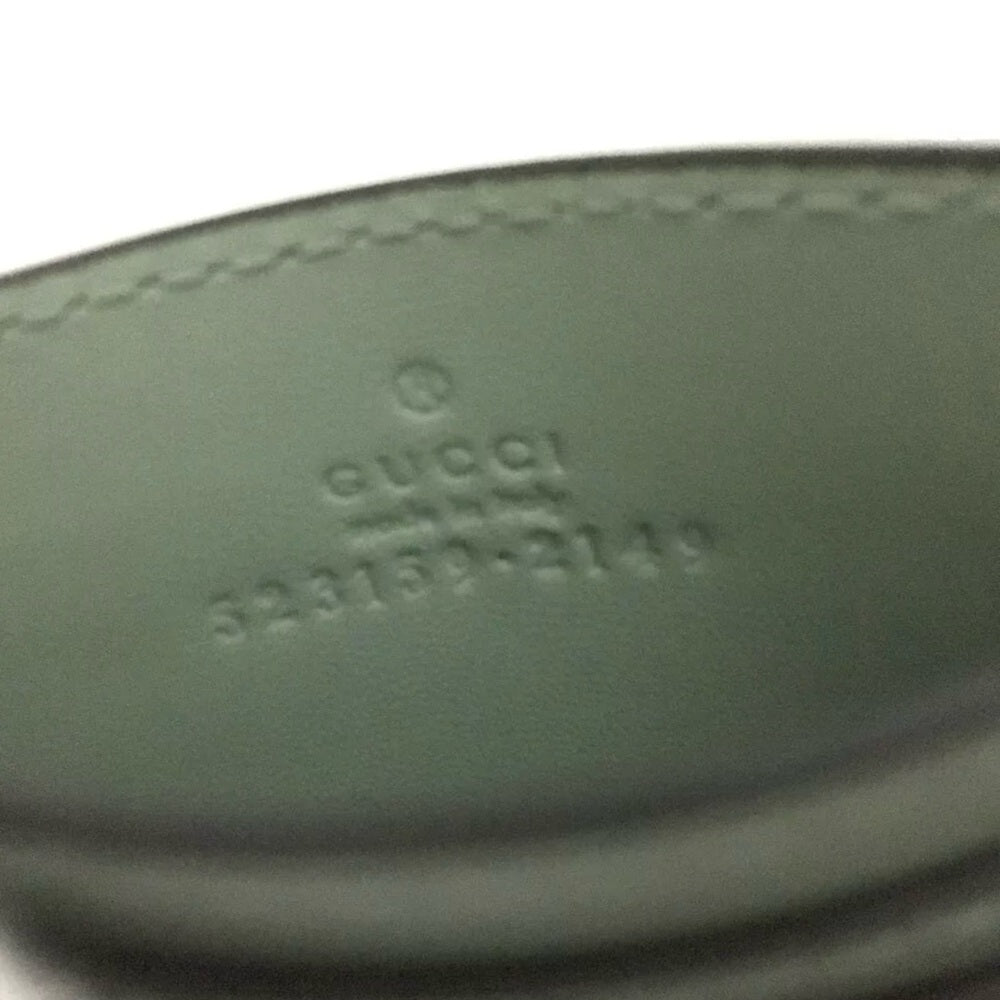 New GUCCI Ophidia GG Pale Green Canvas Leather Card Case