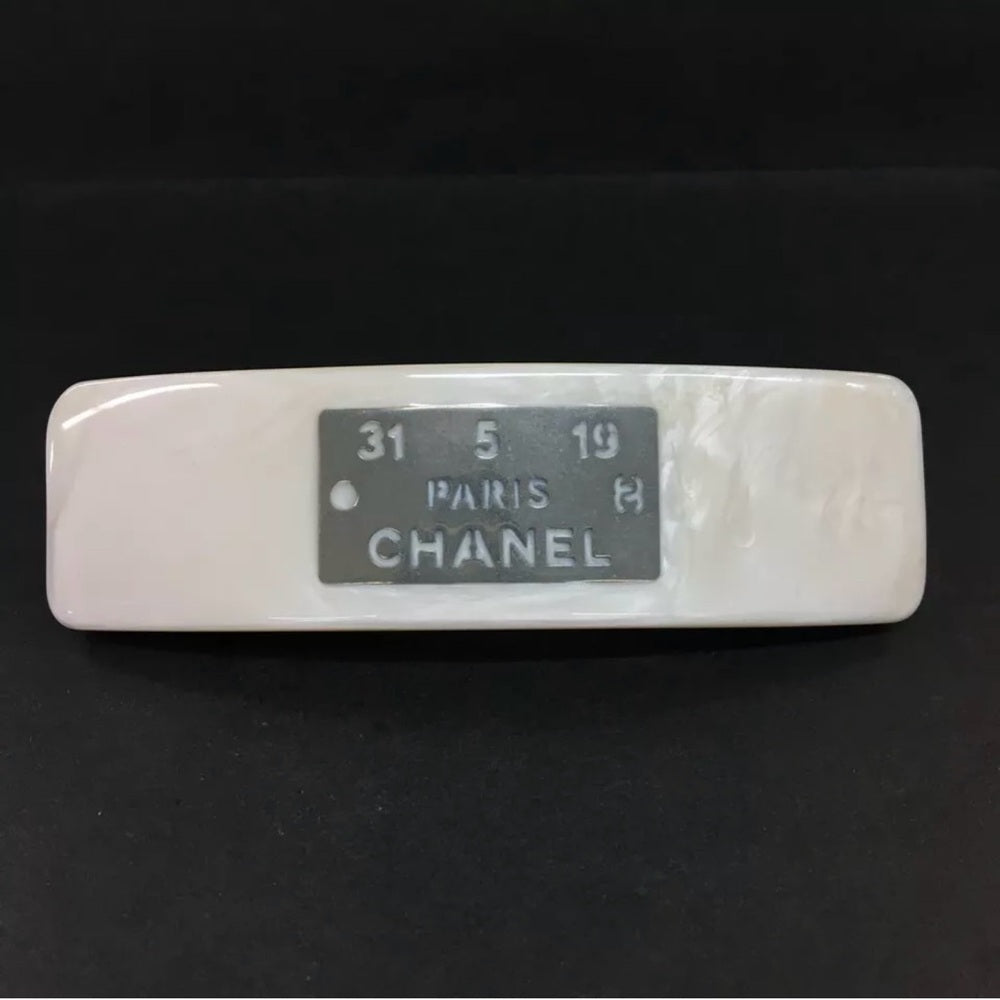 Chanel White and Silver Series 99A Hair Barrette