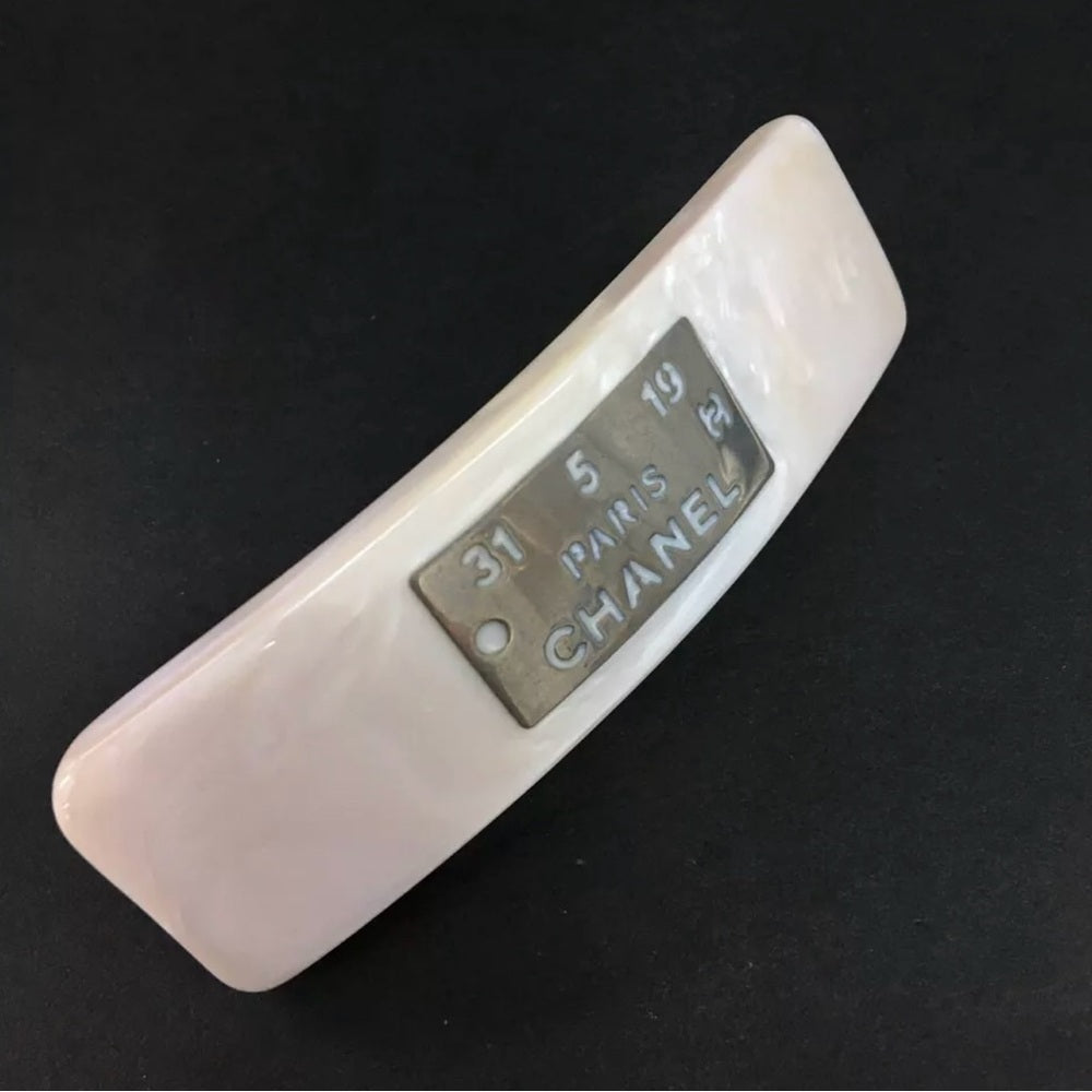 Chanel White and Silver Series 99A Hair Barrette