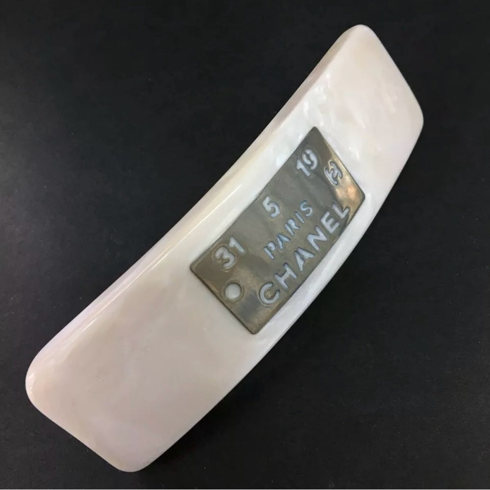 Chanel White and Silver Series 99A Hair Barrette