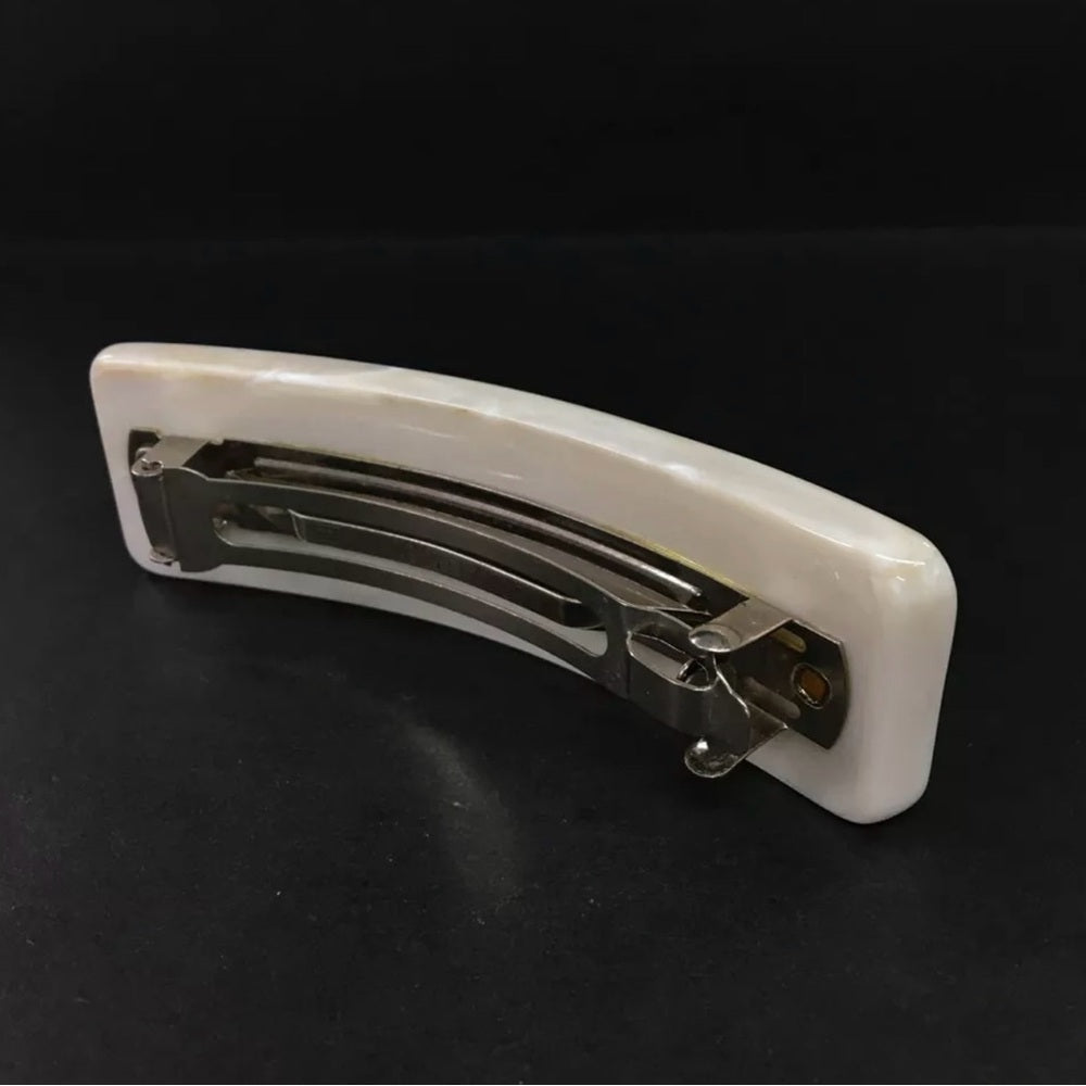 Chanel White and Silver Series 99A Hair Barrette
