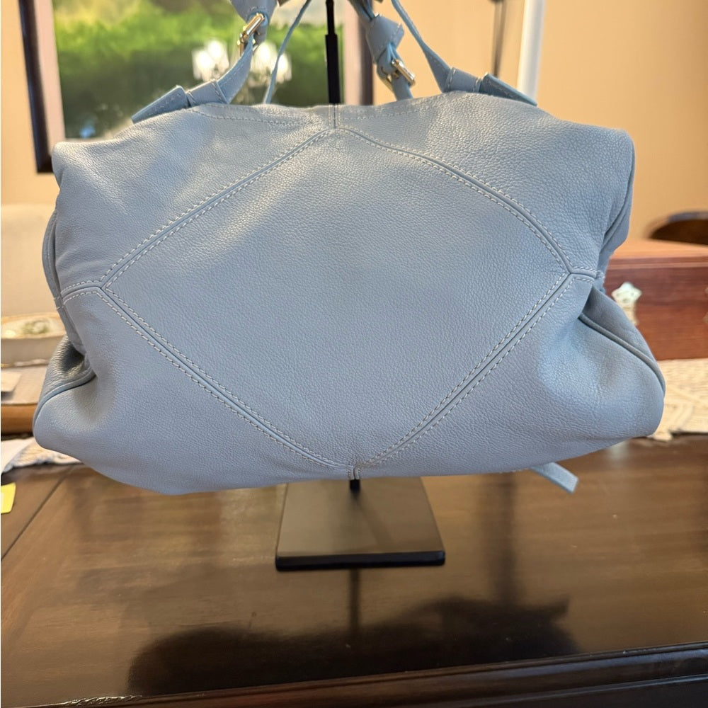 Etro Rare Light Blue Leather Two Way Bag