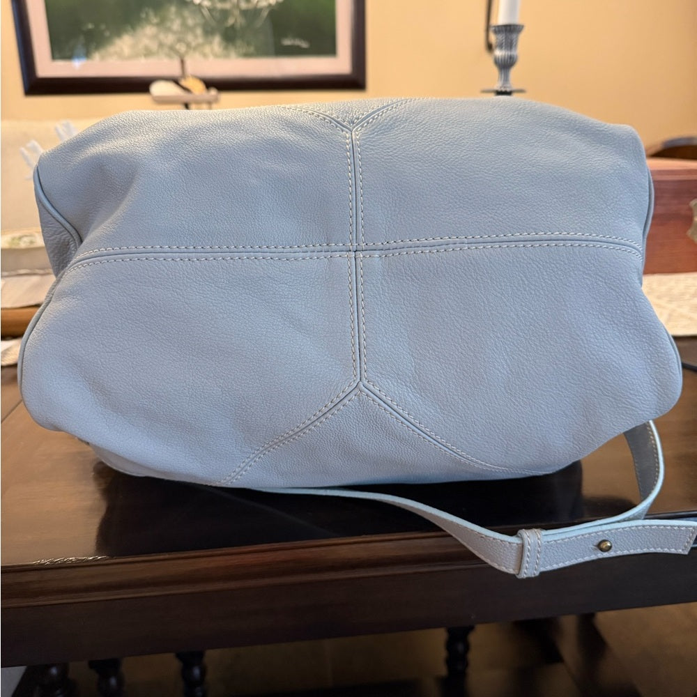 Etro Rare Light Blue Leather Two Way Bag