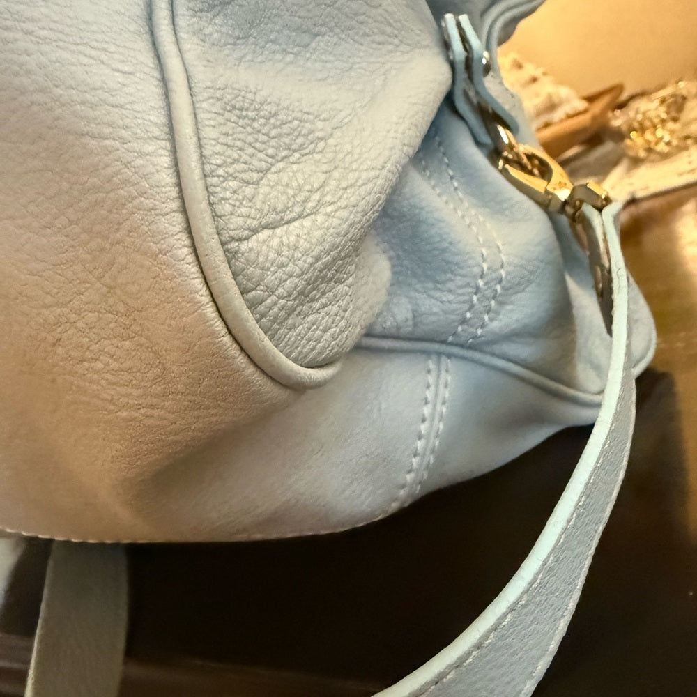Etro Rare Light Blue Leather Two Way Bag