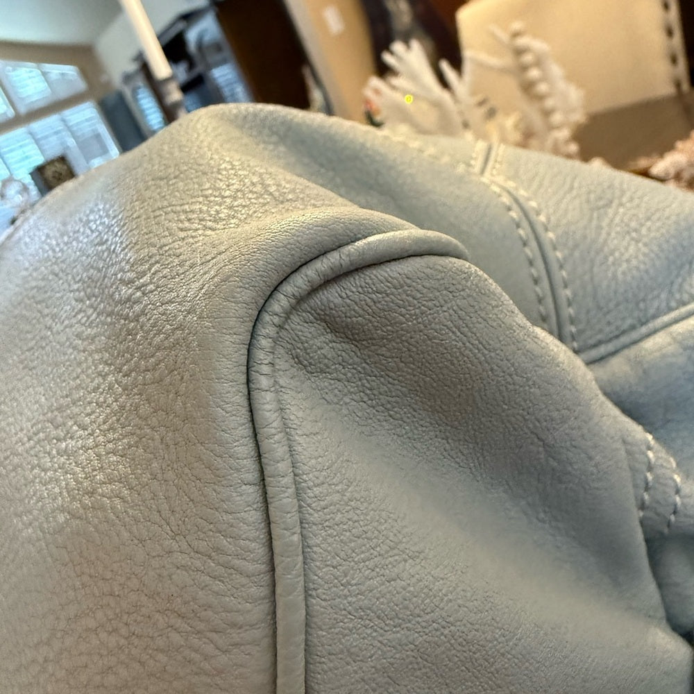 Etro Rare Light Blue Leather Two Way Bag