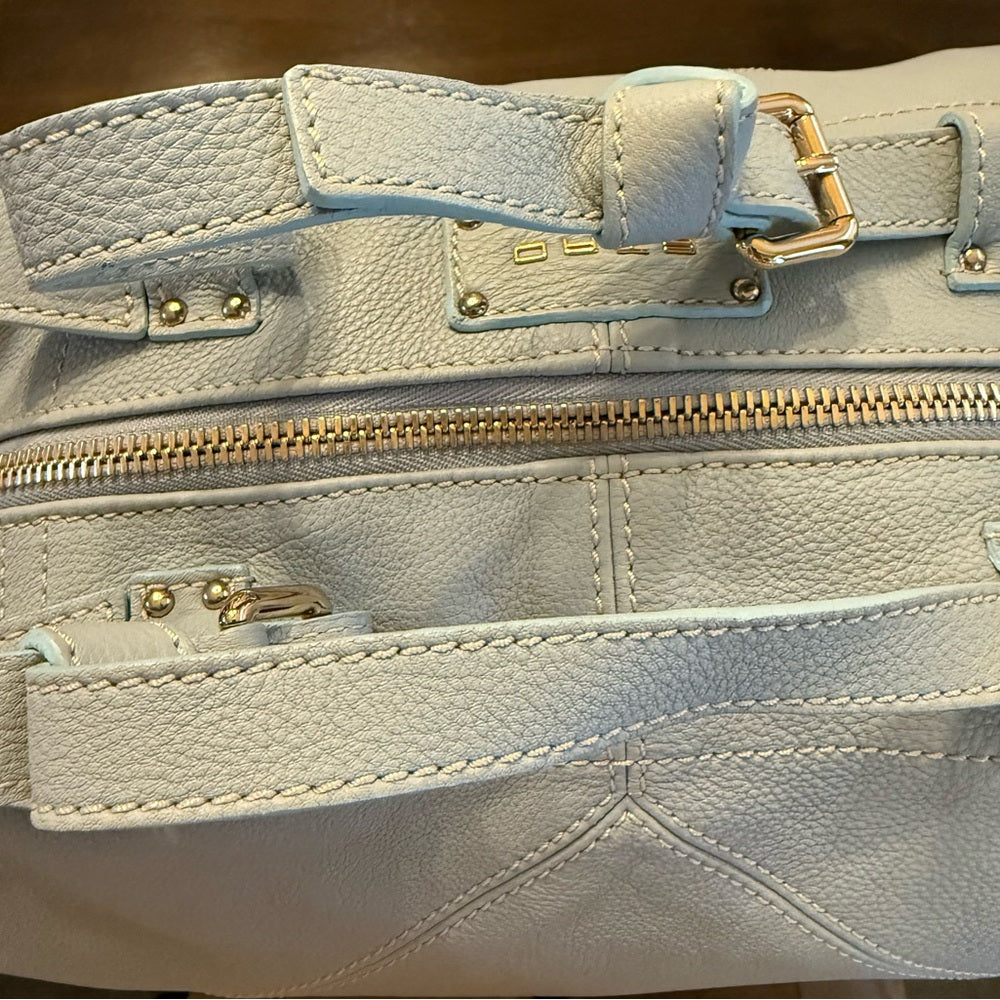 Etro Rare Light Blue Leather Two Way Bag