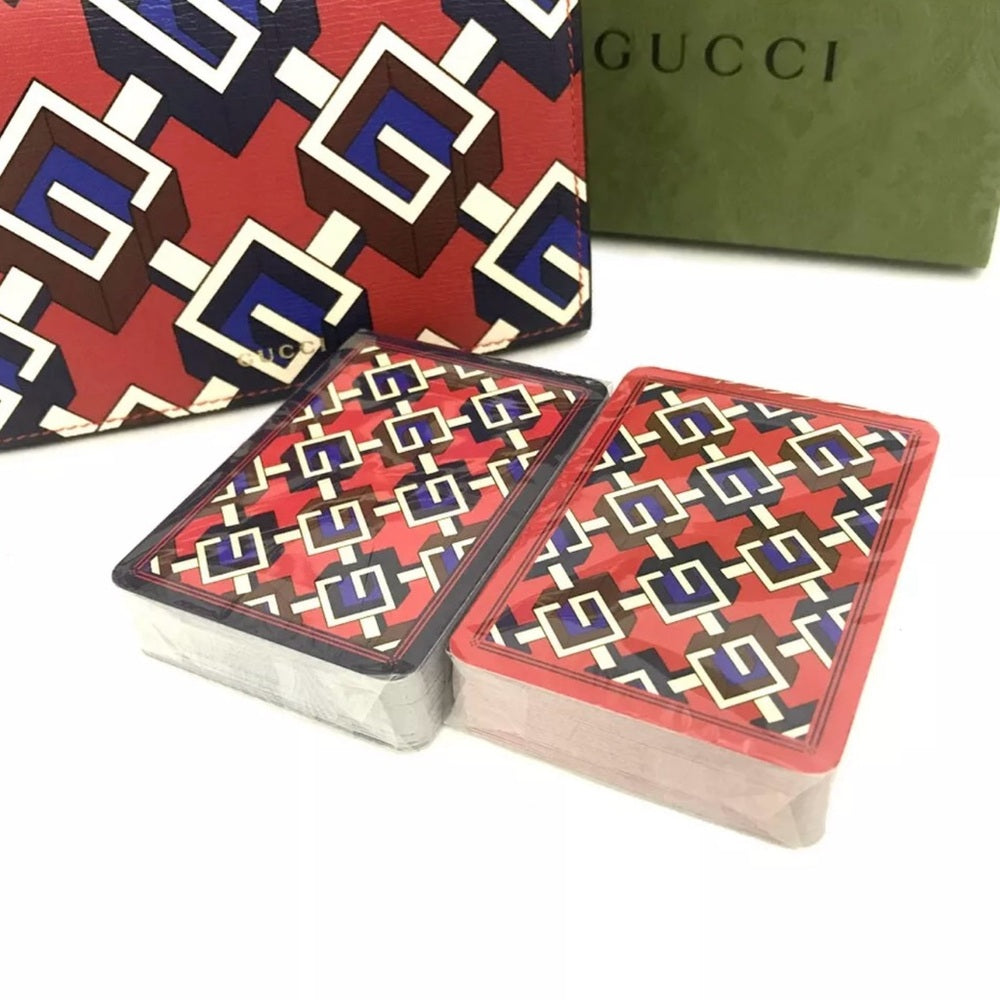 New GUCCI GG Logo Trump Playing Cards 2 Set w/Card Case