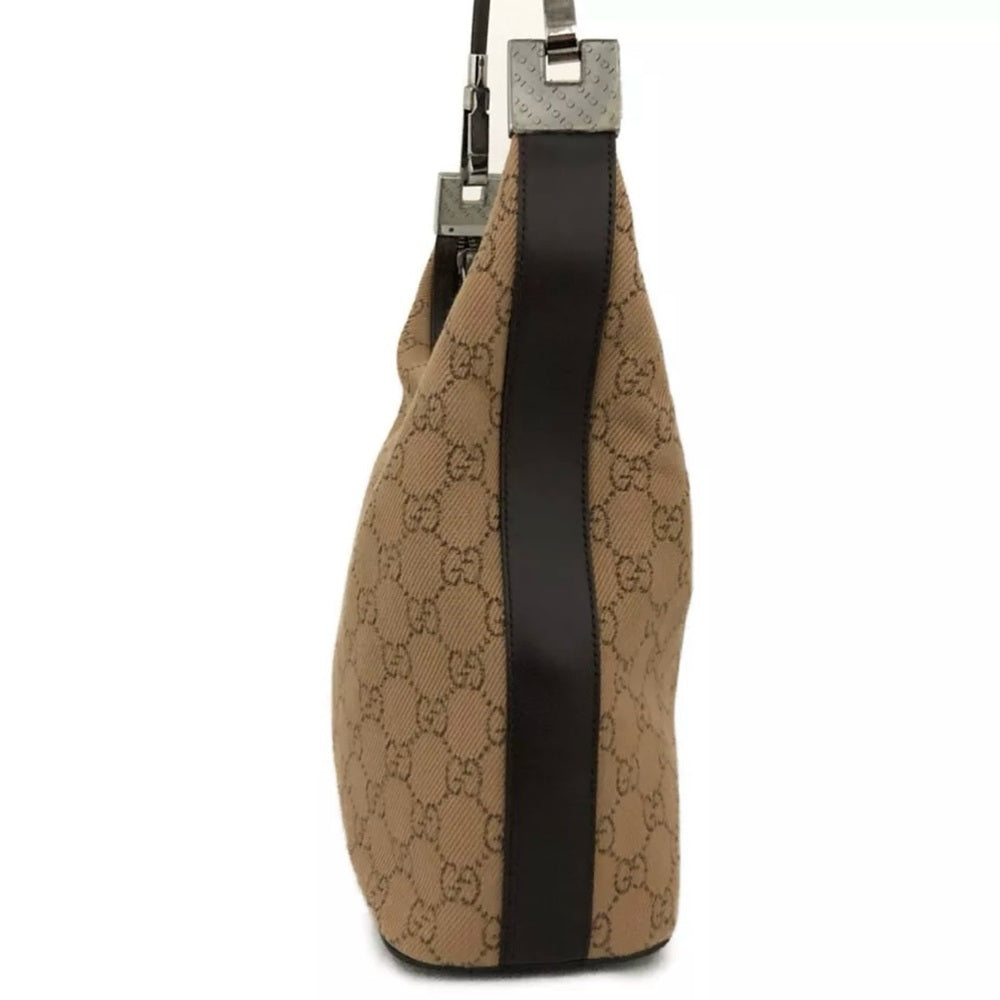 Beautiful Gucci GG Canvas and Leather Hobo Shoulder Bag