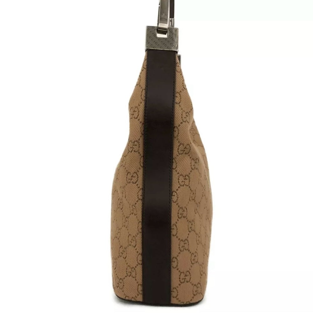 Beautiful Gucci GG Canvas and Leather Hobo Shoulder Bag