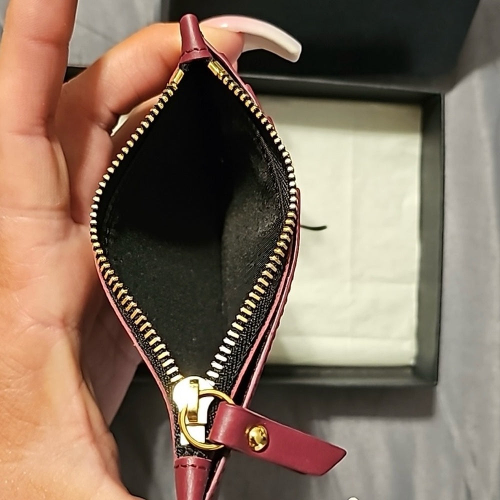 NIB Giuseppe Zanotti Bordeaux Card Holder Wallet.