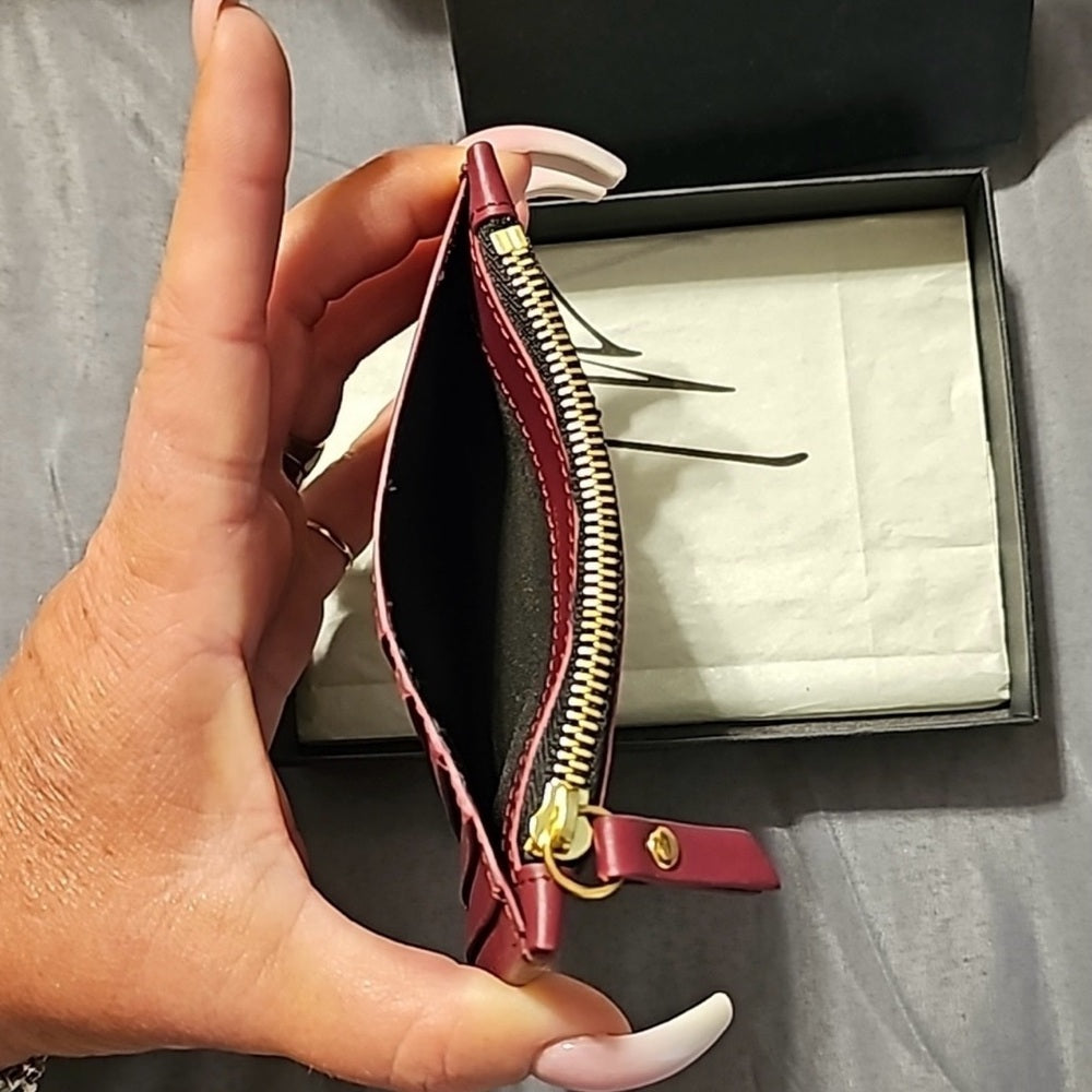 NIB Giuseppe Zanotti Bordeaux Card Holder Wallet.