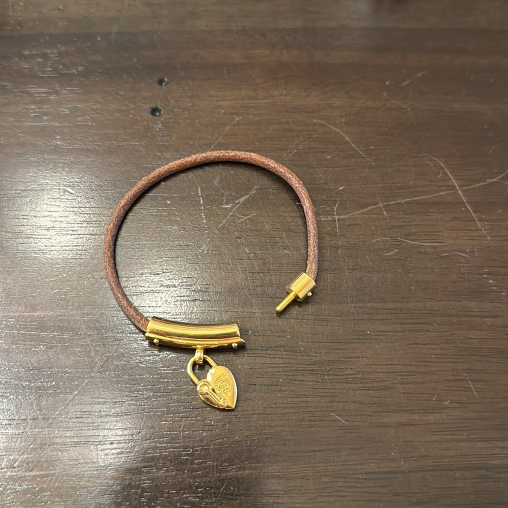 Hermes Viviride Fantasy Leather Heart Cadena Bracelet