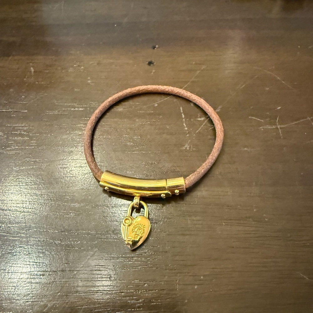 Hermes Viviride Fantasy Leather Heart Cadena Bracelet