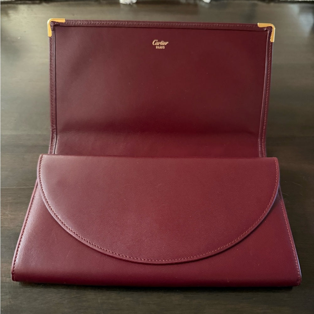 Cartier Leather Wallet with Gold Details