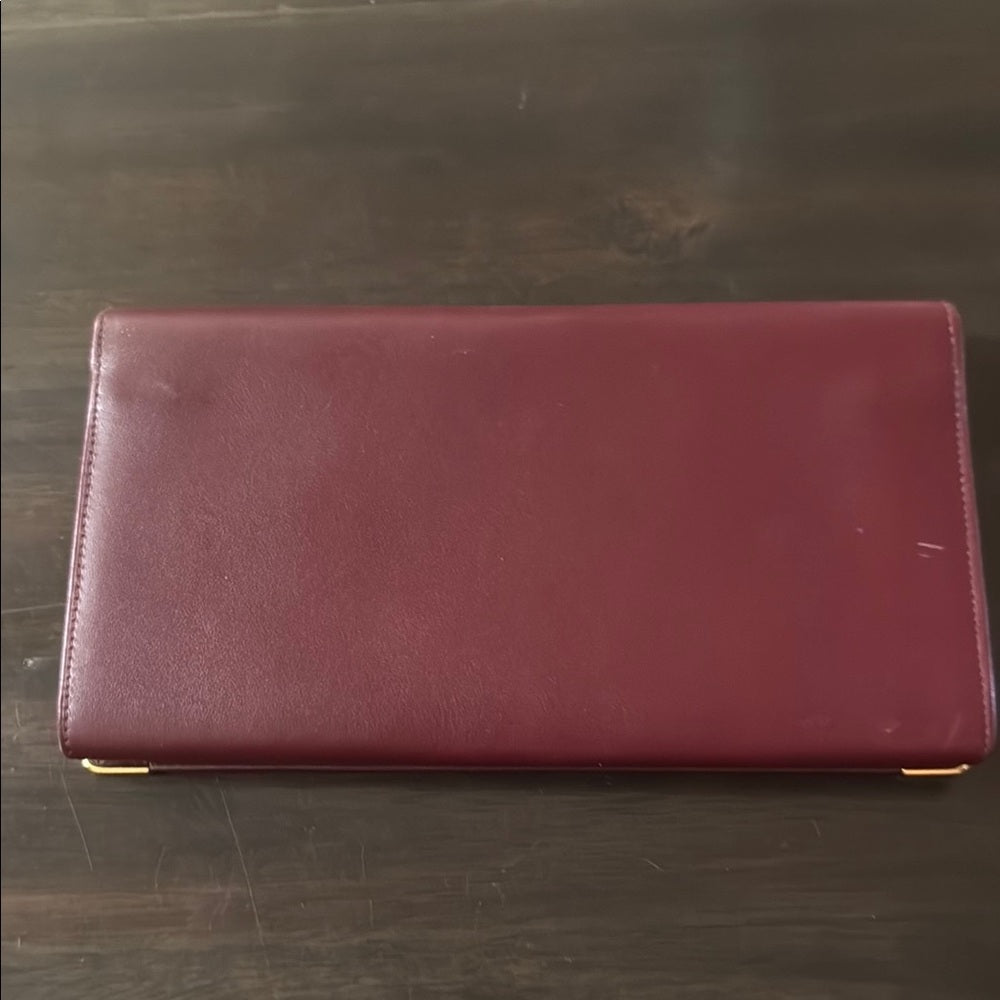 Cartier Leather Wallet with Gold Details