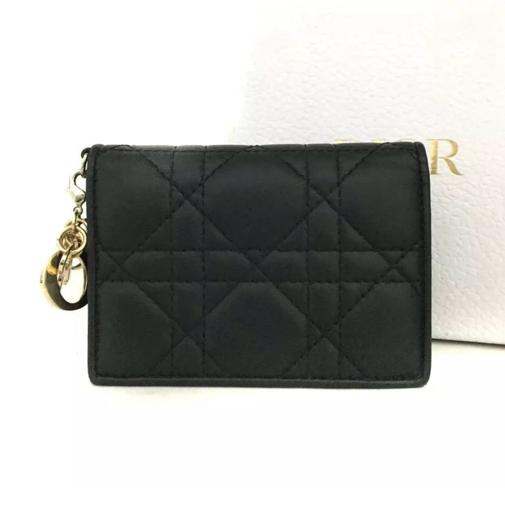 New Dior Black Cannage Bifold Wallet