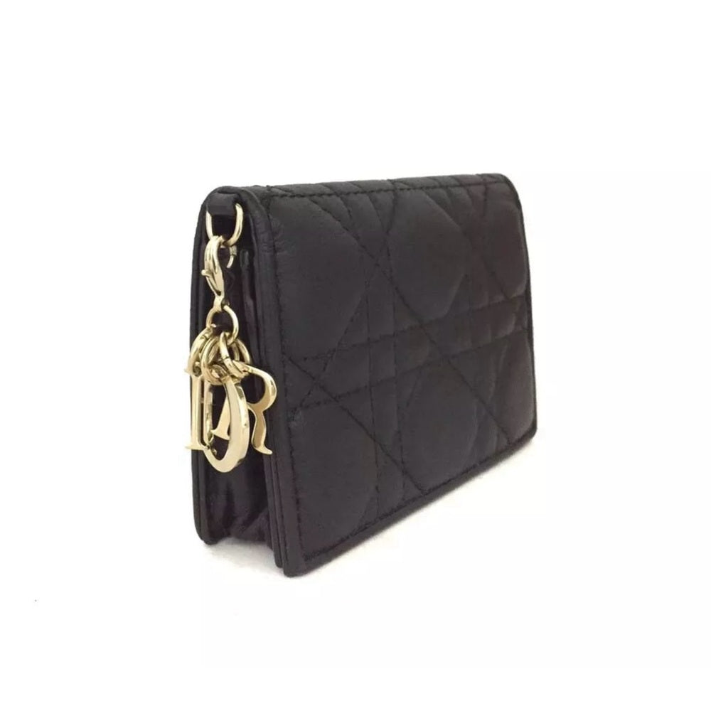 New Dior Black Cannage Bifold Wallet