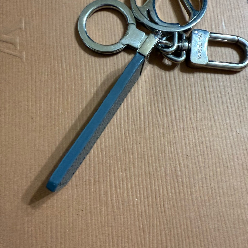 Louis Vuitton Silver and Grey Club Bag Charm Keychain