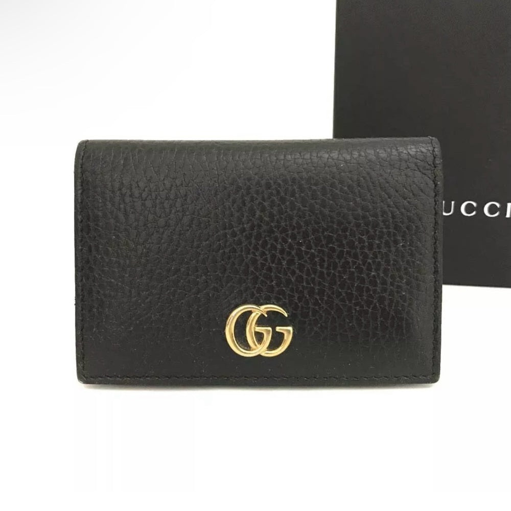 Gucci GG Marmont Leather Black Card Holder Wallet