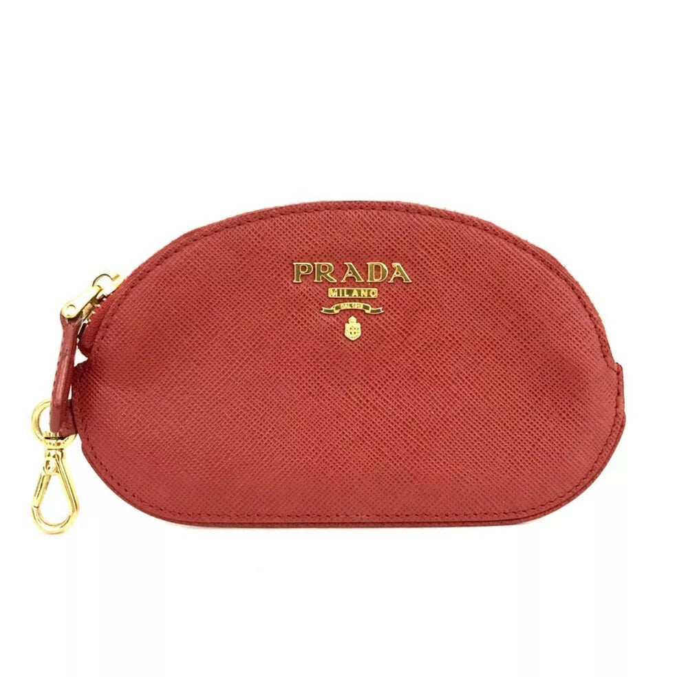 Prada Red Leather Coin Purse