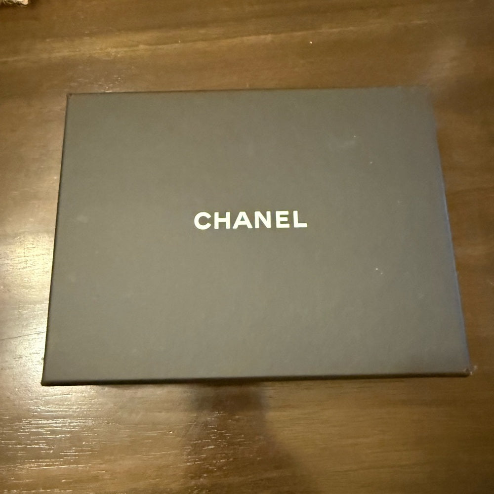 CHANEL CC Logo V Stitch Leather Pouch