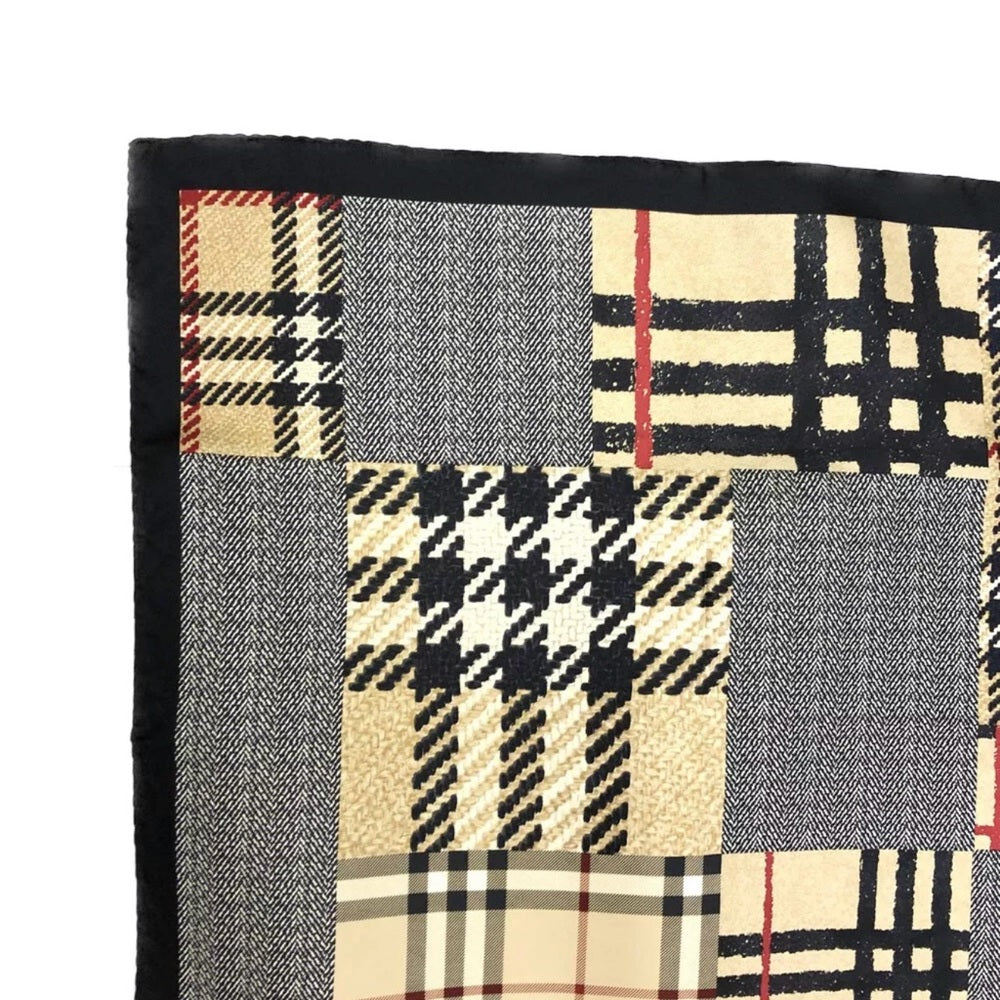 New Burberry Black Nova Check 100% Silk Scarf