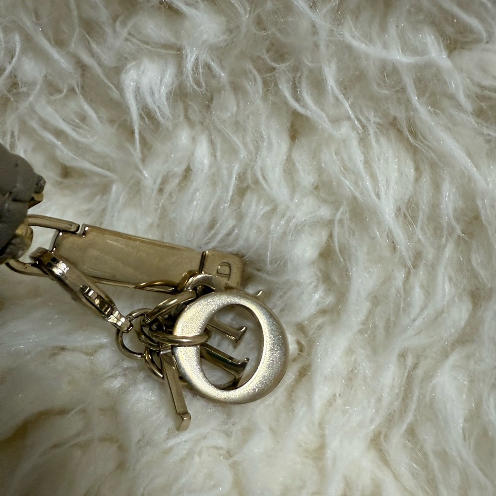 Dior Cannage Quilted Tan Card Wallet