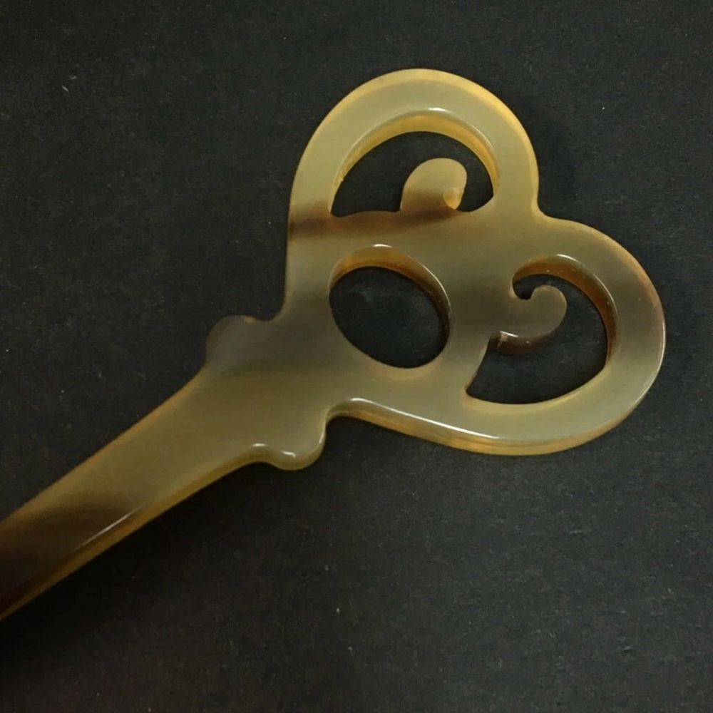 Hermes RARE Buffalo Horn Heart Shaped Hair Accessory