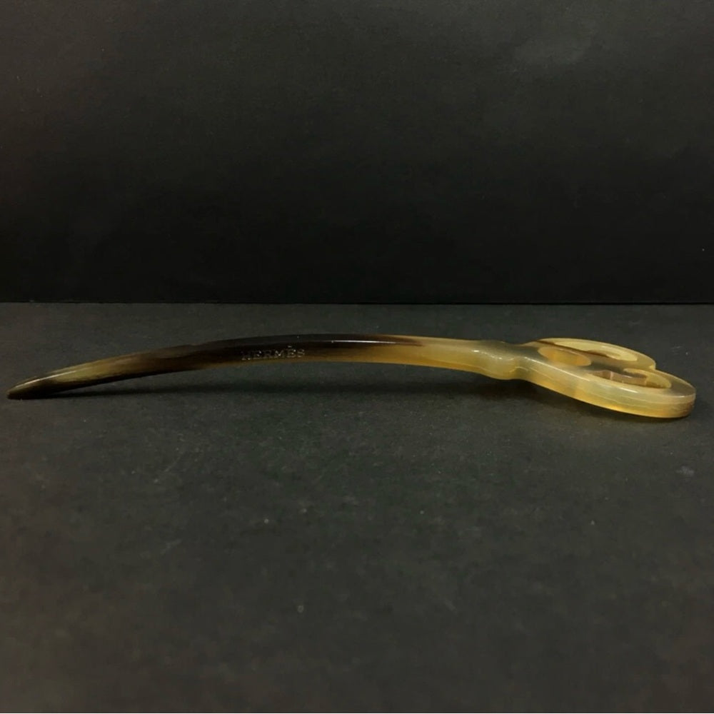 Hermes RARE Buffalo Horn Heart Shaped Hair Accessory