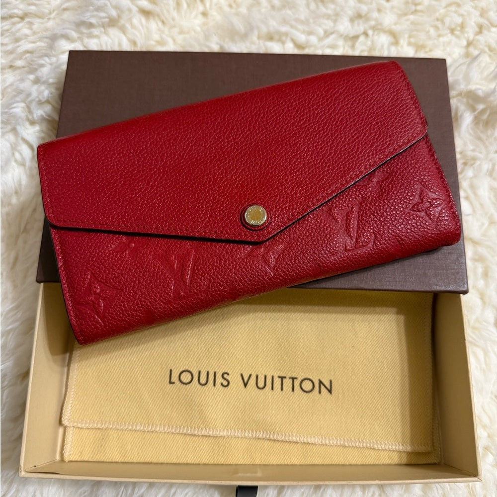 Louis Vuitton Red Sarah Empreinte Wallet