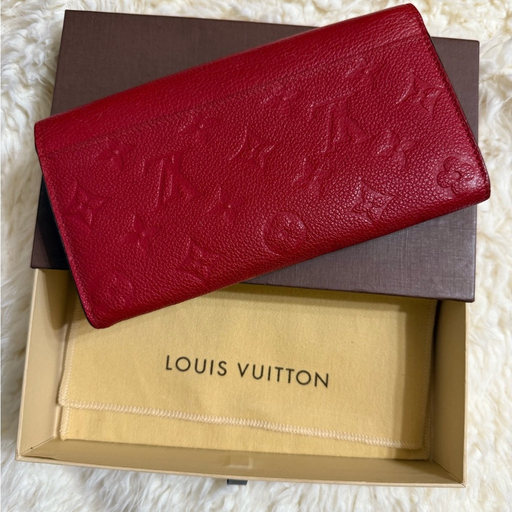 Louis Vuitton Red Sarah Empreinte Wallet