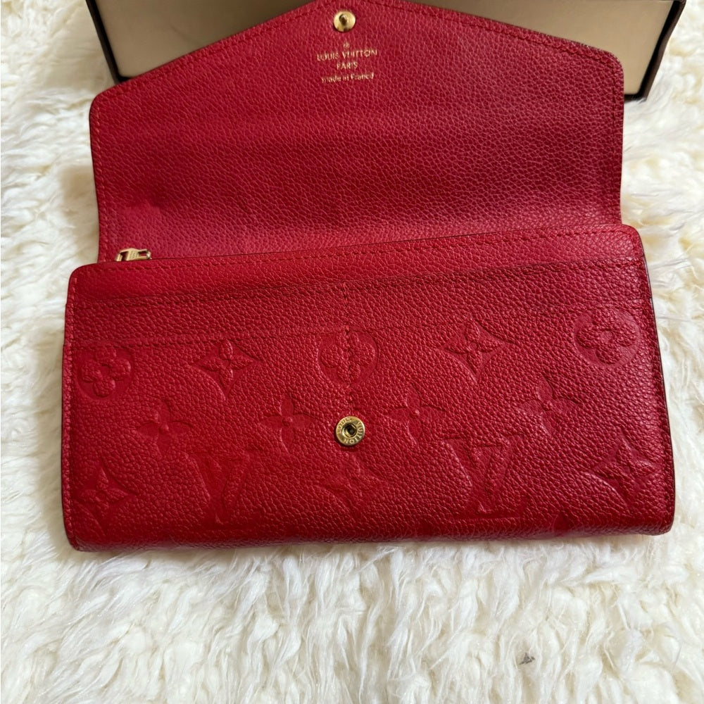 Louis Vuitton Red Sarah Empreinte Wallet