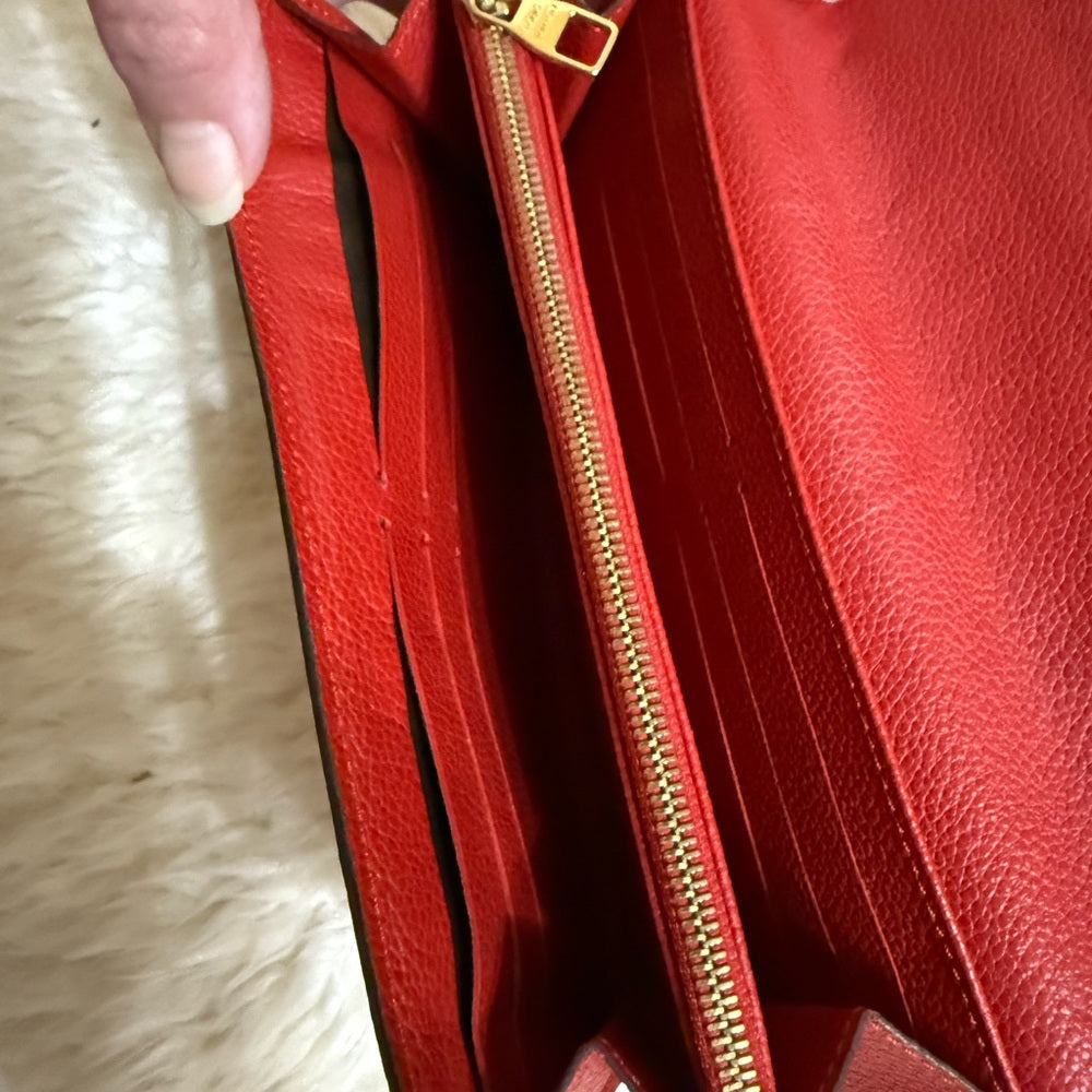 Louis Vuitton Red Sarah Empreinte Wallet
