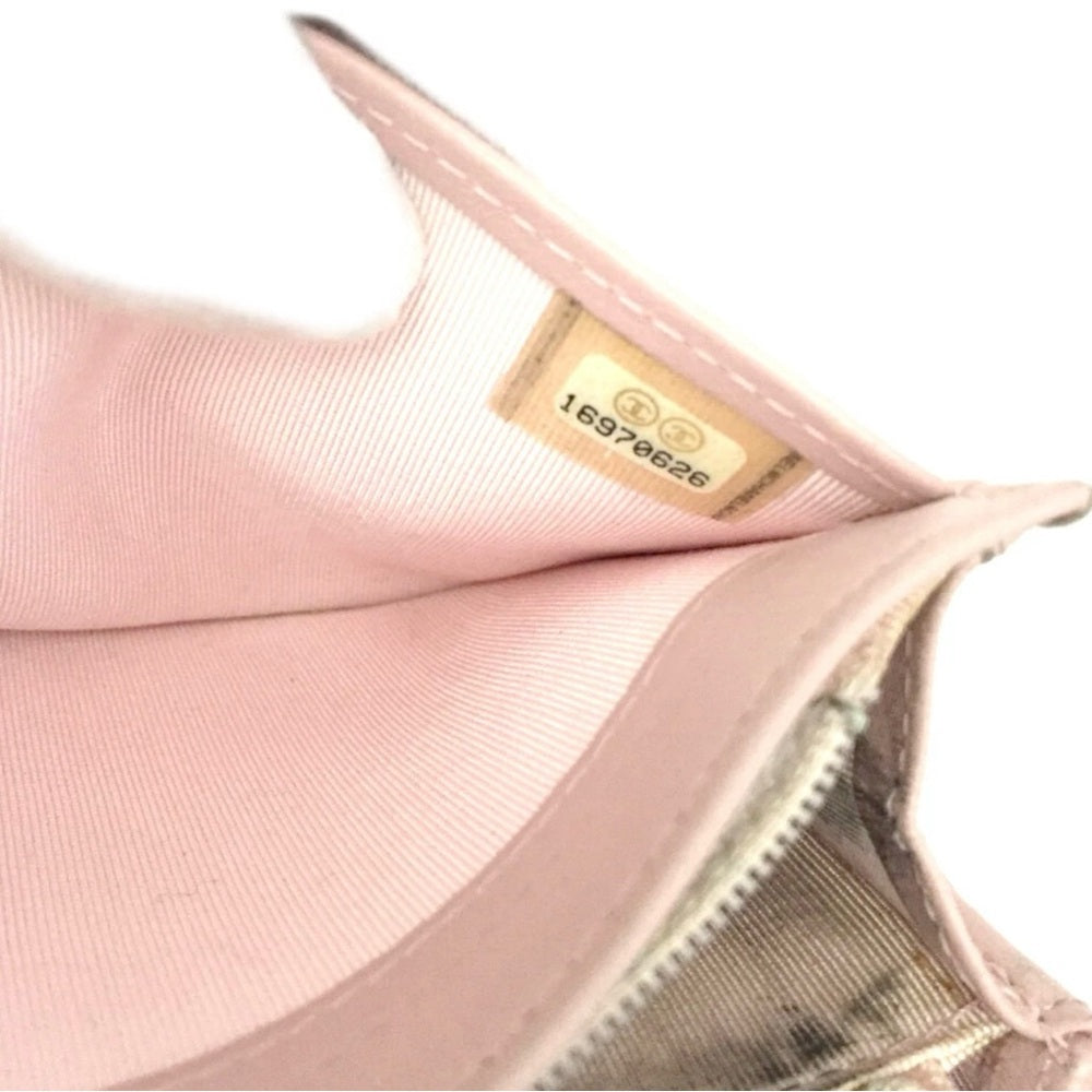 Chanel Lambskin Bifold Quilted Matelasse CC Wallet