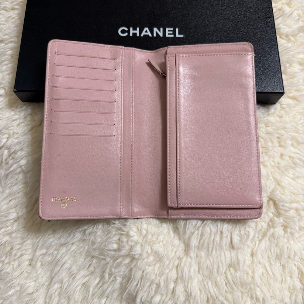 Chanel Lambskin Bifold Quilted Matelasse CC Wallet