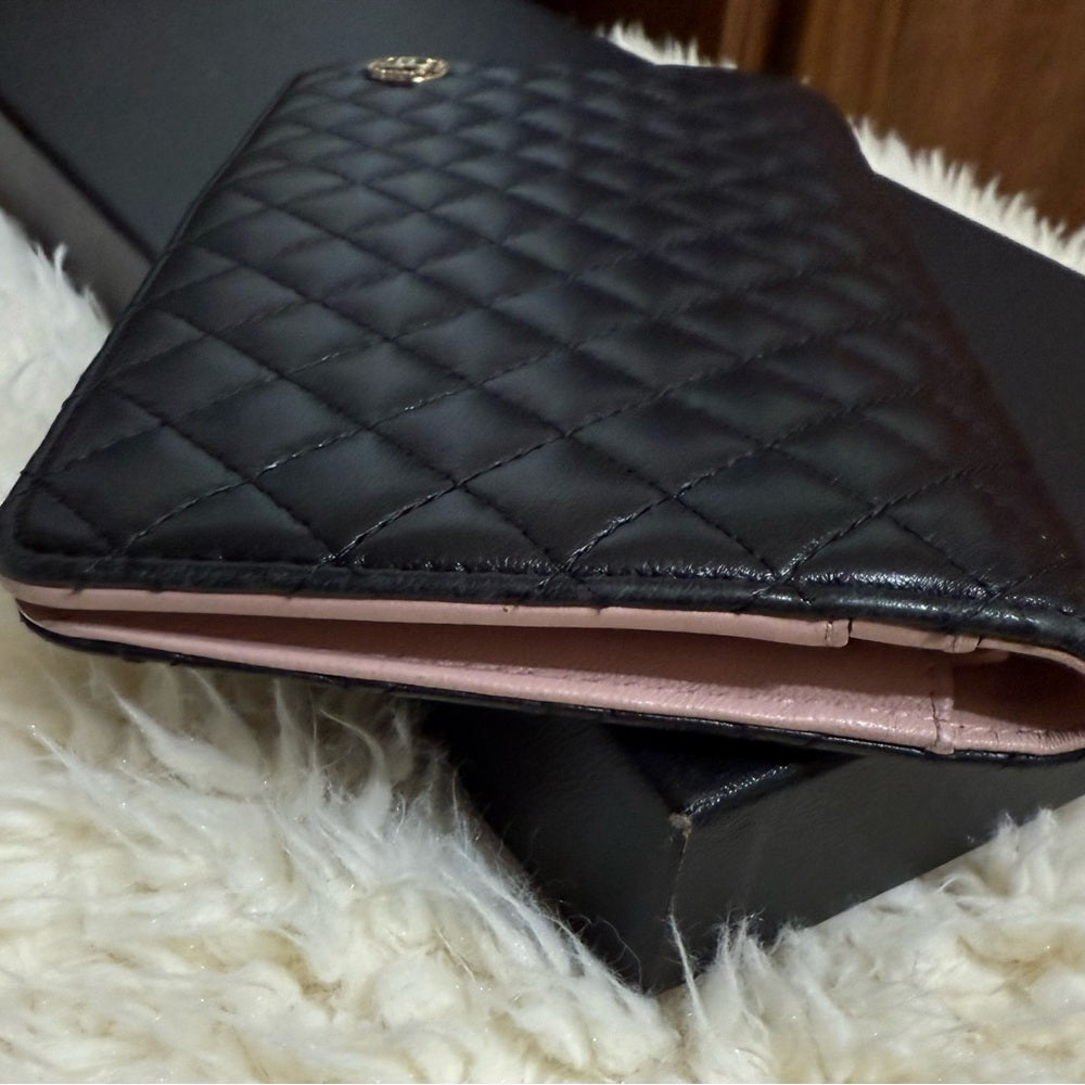 Chanel Lambskin Bifold Quilted Matelasse CC Wallet