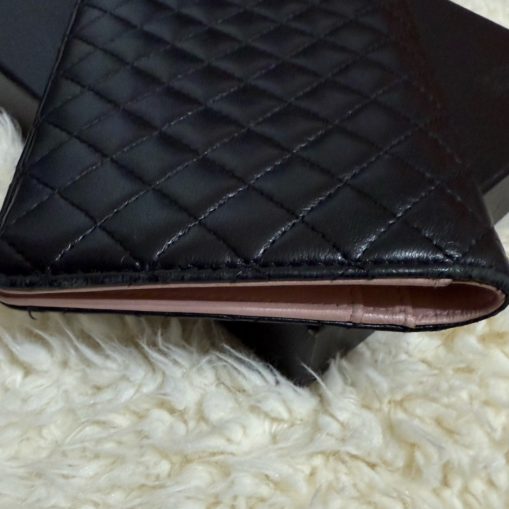 Chanel Lambskin Bifold Quilted Matelasse CC Wallet