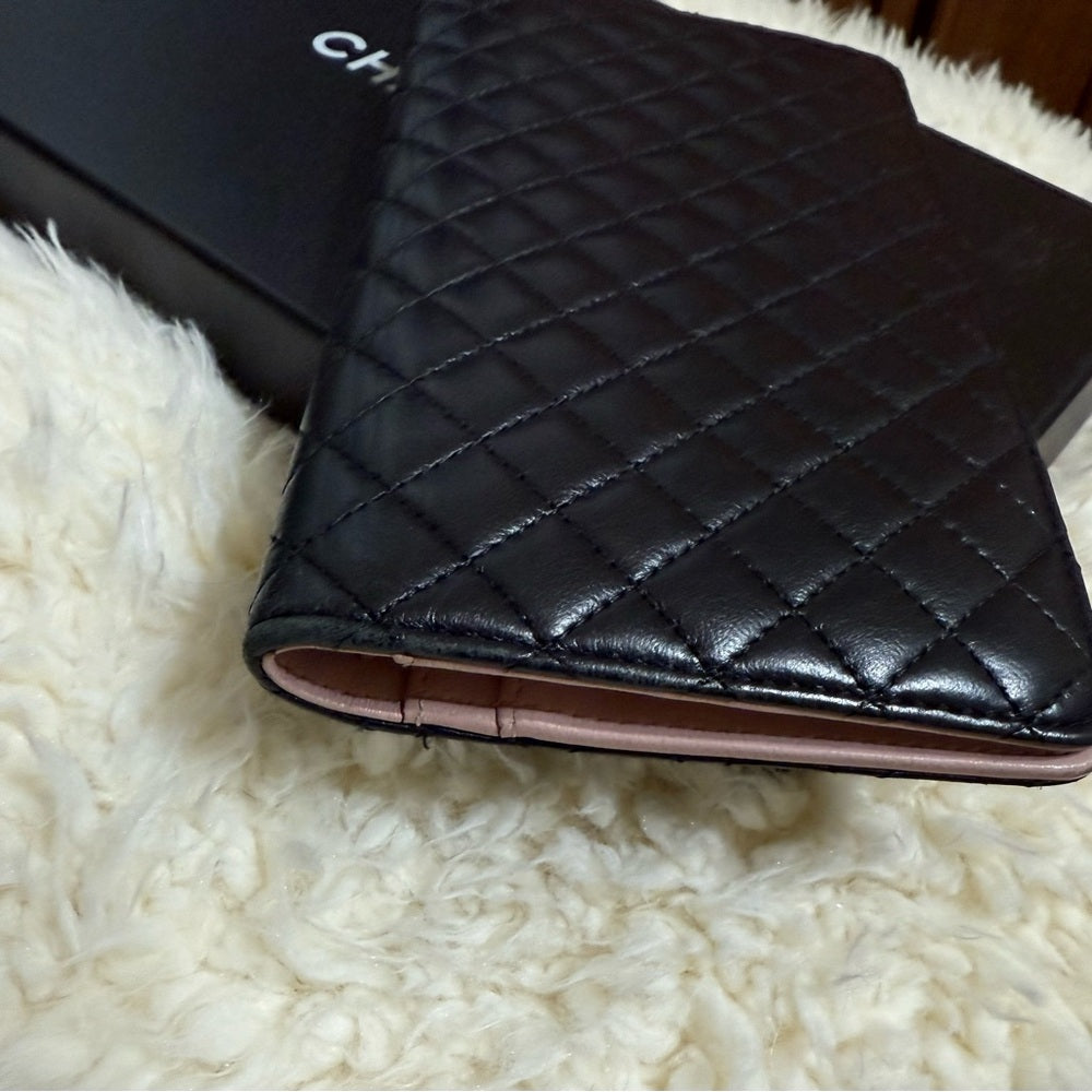 Chanel Lambskin Bifold Quilted Matelasse CC Wallet