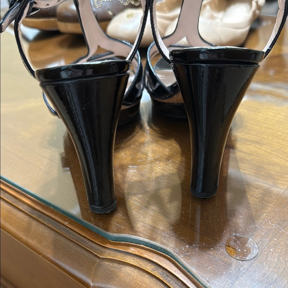 Repetto Black Stiletto Heels with T-Strap Design Size 38/8