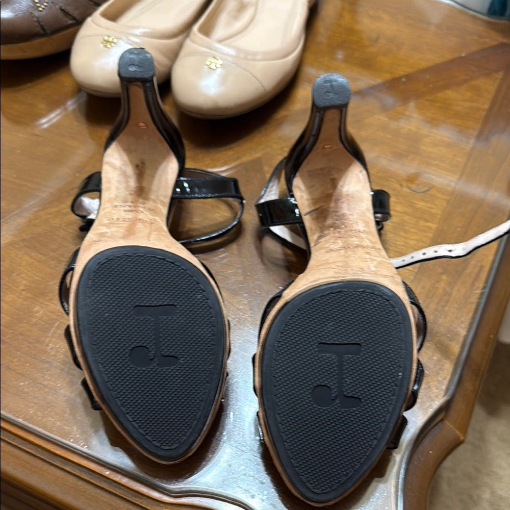 Repetto Black Stiletto Heels with T-Strap Design Size 38/8