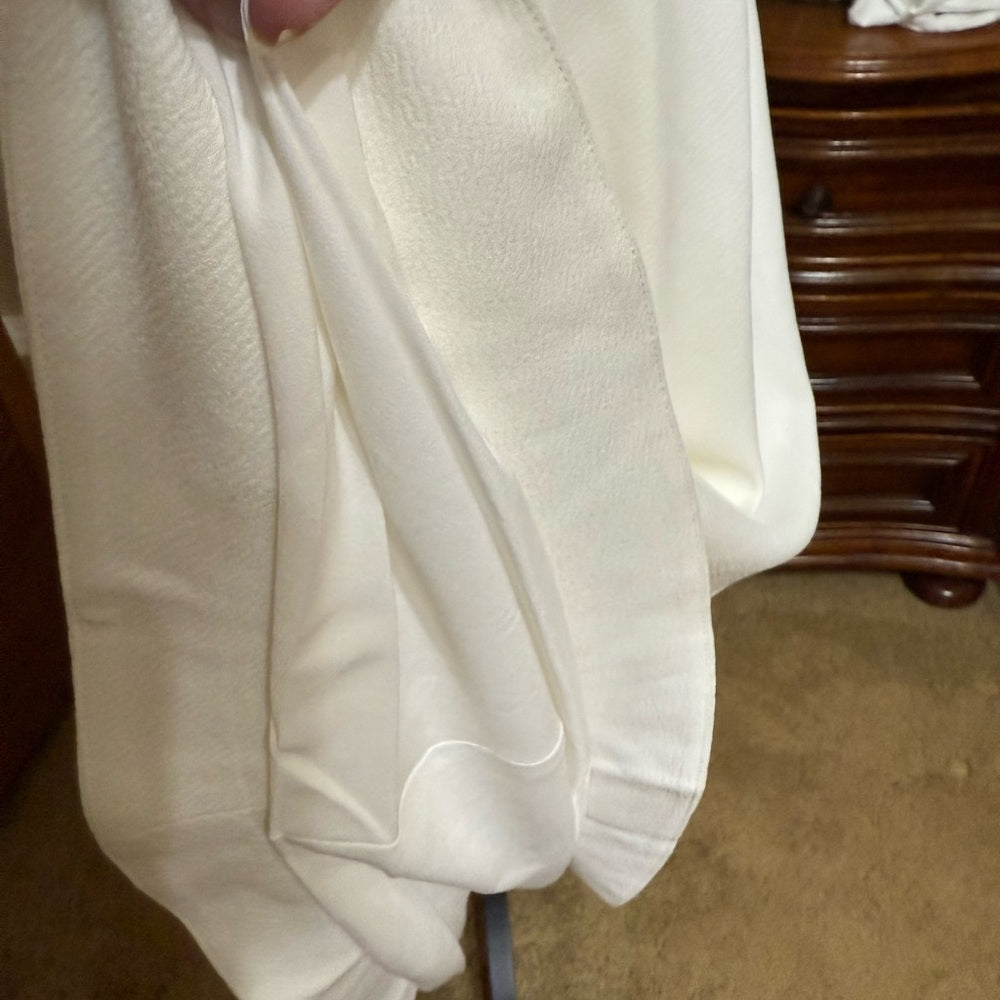 Dress the Population White A-Line Plunge Dress Size L