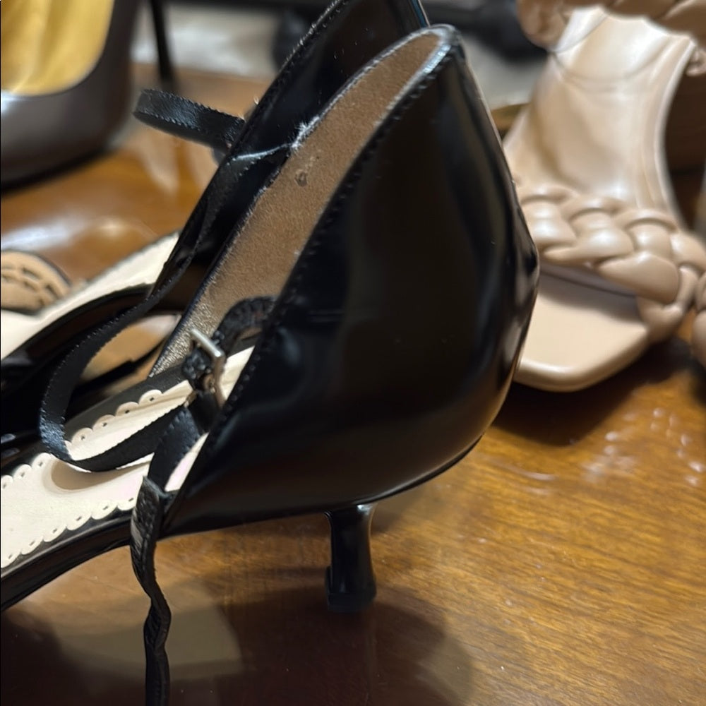 Giorgio Armani Black Kitten Heels Classic Design Size 38 1/2